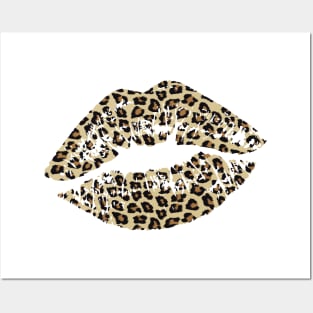 Leopard print Lips Posters and Art